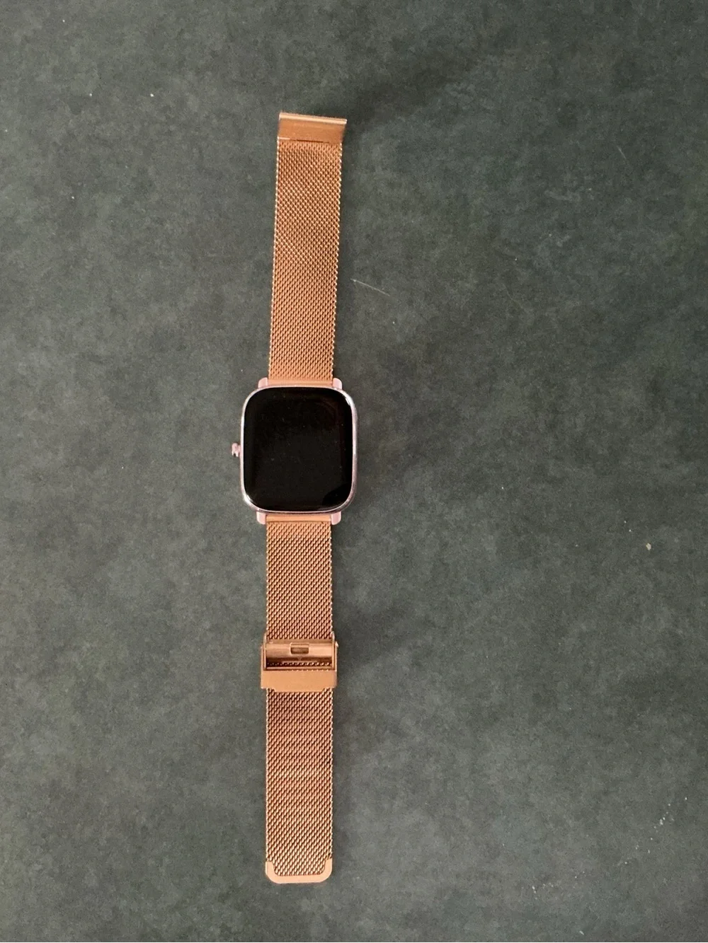 Amazon Rose Gold Mesh Smartwatch with Square Face